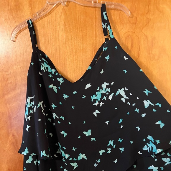 Torrid Butterfly Georgette Tiered Cami Sleeveless Top Butterflies Plus Size 3 - Picture 5 of 7